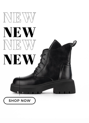 Зимние черные ботинки