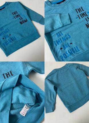 George реглан, мирер, свитшот 2/3 года 92-98 рост. утепленный. голубой