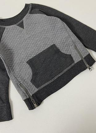 Babyko серый мирер, свитшот с молниями.92 рост. 18-24 месяцев.