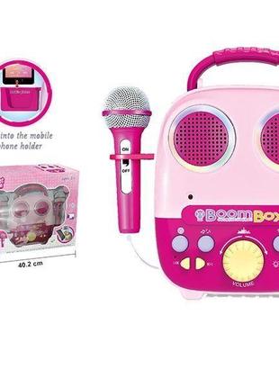 Караоке підсвічування, 2 мікрофони, 12 мелодій, підключення до телефону, тільки від мережі, регулювання гучності, usb-ка