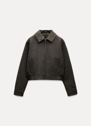 Короткая куртка бомбер с молнией zara🩵