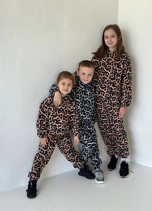 Теплый флисовый костюм, лео
