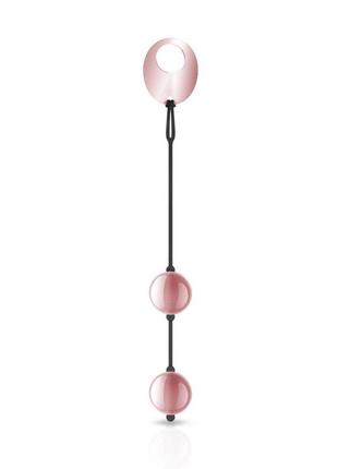 Металеві вагінальні кульки rosy gold - nouveau kegel balls, вага 376гр, діаметр 2,8см