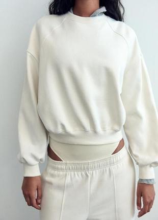 Базовий плюшевий світшот zara