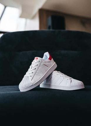 Дитячі кросівки adidas superstar white red