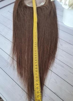 Накладка топер с имитацией кожи головы из натуральных волос.