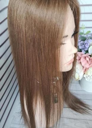 Накладка топер с имитацией кожи головы из натуральных волос.