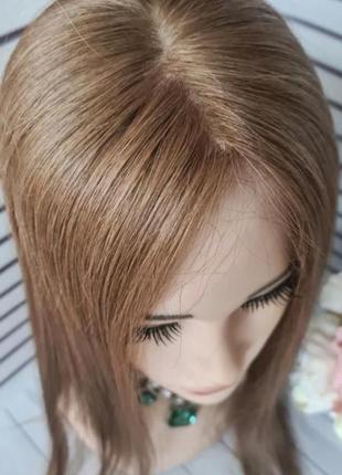 Накладка топер с имитацией кожи головы из натуральных волос.