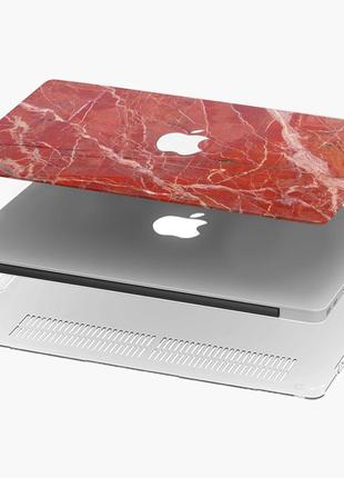 Чохол пластиковий macbook air 13,6 m2 (a2681) червоний мрамор (red marble)4 фото