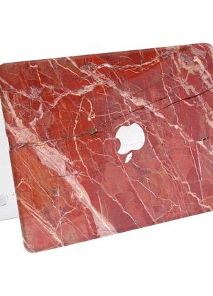 Чохол пластиковий macbook air 13,6 m2 (a2681) червоний мрамор (red marble)5 фото