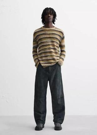 Свитер мужской желтый в полосы zara new