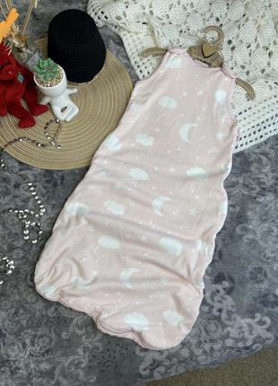 1+1=3 💖 спальный мешок next 6-9-12 68-74-80 мешочек для сна спальник кокон одеяло розовый