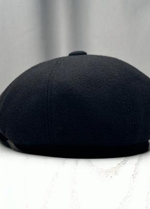 Кепка восьмиклинка зимова чорний колір з вухами