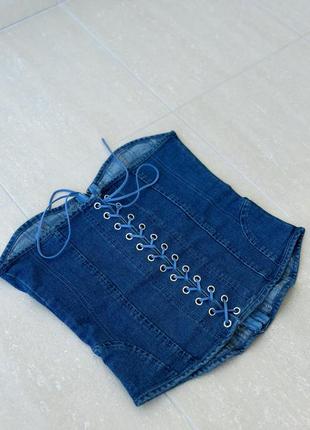 Корсет джинсовый