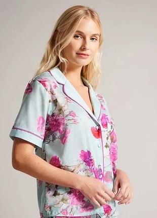 Пижамная рубашка с цветочным принтом/пижама  ted baker