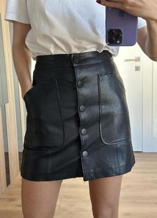 Юбка кожзам stradivarius p. m