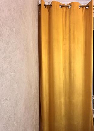 Штори жовті на люверсах