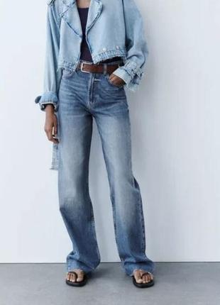 Широкие прямые джинсы zara