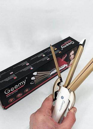Волосся gemei gm-2962, стайлер для завивки, щипці для завивки та об'єму, плойка для завивки vr-546 з насадками6 фото