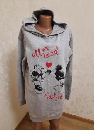 Актуальный теплый подлинный худи туника с капюшоном disney