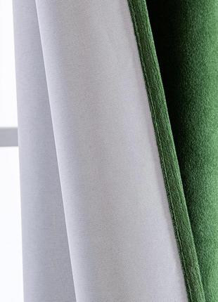 Затемняющие бархатные 2 шторы темно-зеленые для спальни, гостиной с термоизоляцией,...