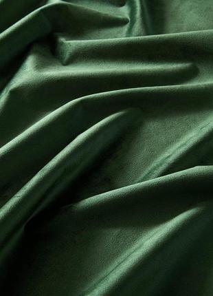 Затемняющие бархатные 2 шторы темно-зеленые для спальни, гостиной с термоизоляцией,...