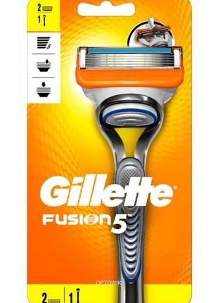 Gillette fusion 5 джілет cтанок + 2 змінні касети