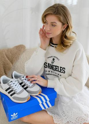 Кроссовки мужские adidas with originals iniki w white gray black