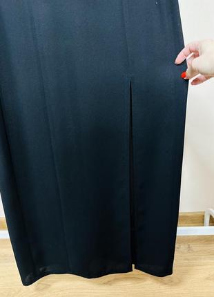 Чорна вечірня сукня максі з розрізом s/m3 фото