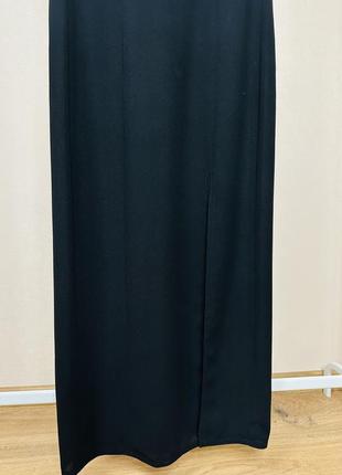 Чорна вечірня сукня максі з розрізом s/m5 фото