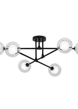Люстра современная на невысокий потолок 752x100f-6 bk+clwh