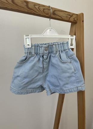 Дитячі шорти zara 3 4 роки блакитні шорти для дівчинки