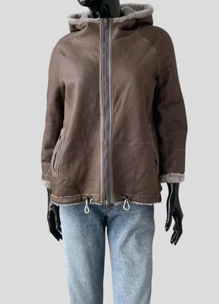 Двусторонняя кожаная куртка дубленка brunello cucinelli италия из овчины