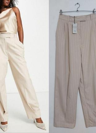 Плиссирванные брюки в тонкую полоску river island