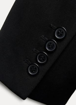 Zara zw collection шикарный черный пиджак двубортный блейзер удлиненный жакет8 фото