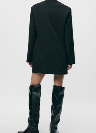 Zara zw collection шикарный черный пиджак двубортный блейзер удлиненный жакет4 фото