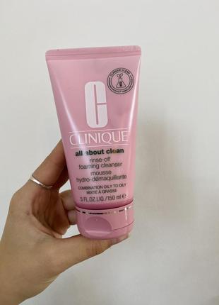Пенка для умывания clinique rinse-off foaming cleanser