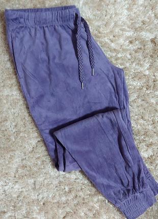 Спортивні домашні штани з кишенями (велюр), розмір євро 44-46