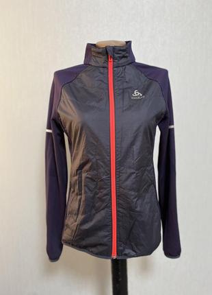 Куртка для бігу odlo irbis hybrid seamless x-warm  для занять спортом спортивна вітровка вітрівка