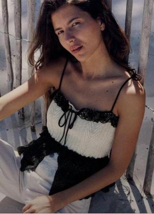 ☘️топ вʼязаний на бретелях zara☘️