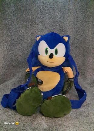 Мягкая игрушка, детский рюкзак, соник, sonic primel, sega, all rights reserved, kiddisvit + подарок