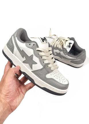 Кроссовки уни a bathing ape bape sta •grey white•