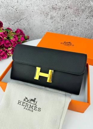 Кошелек hermes black 21 см