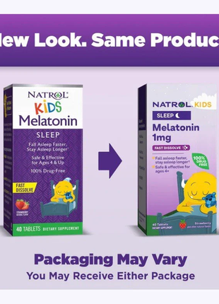 Natrol, мелатонін, для дітей від 4 років, зі смаком полуниці, 40 таблеток