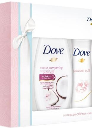 Подарочный набор dove прикосновение нежности гель для душа и антиперспирант