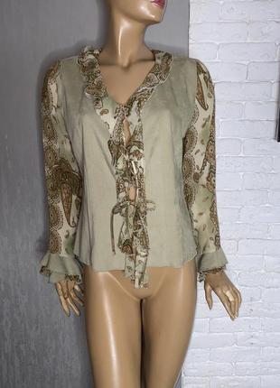 Винтажная блуза блузка на завязках винтаж canda, l1 фото