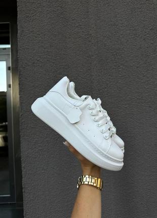 Белые базовые женские кроссовки кеды из натуральной кожи кожаные кроссовки кеды