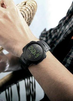 Електронний годинник skmei 1301bk black smart watch, чоловічий, водонепроникний, з bluetooth, датою, d c3 фото