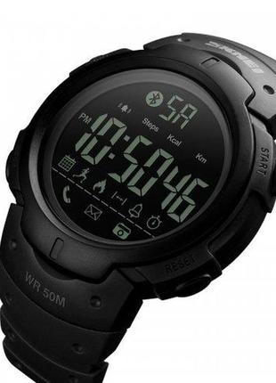 Електронний годинник skmei 1301bk black smart watch, чоловічий, водонепроникний, з bluetooth, датою, d c2 фото