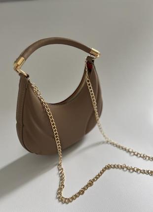 Женская маленькая сумка хобо,сумочка багет, полумесяц8 фото